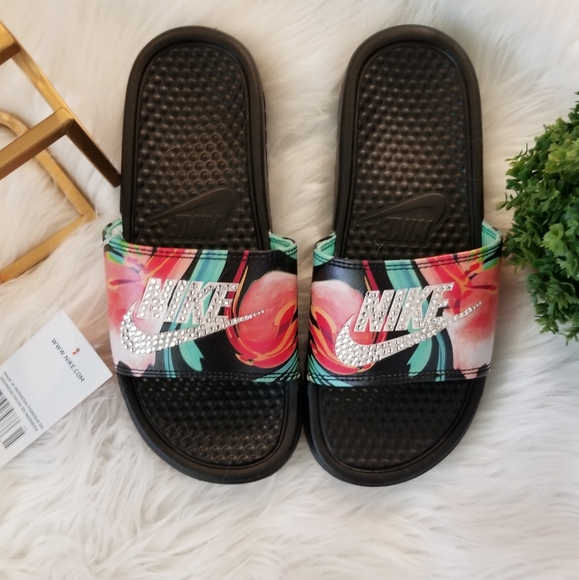tropical nike slides